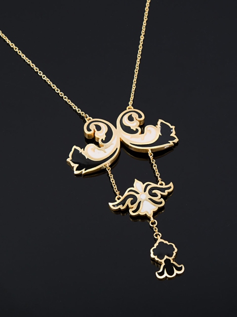 

Studio Voylla Baroque Baroque Queen Gold-Toned & Black Necklace