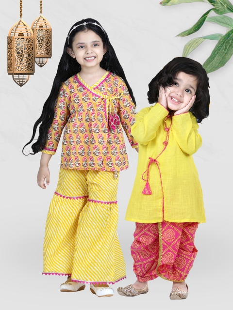 

BownBee Girls Yellow Printed Top with Sharara