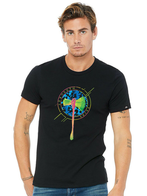 

Planet Superheroes Men Black Printed Applique T-shirt