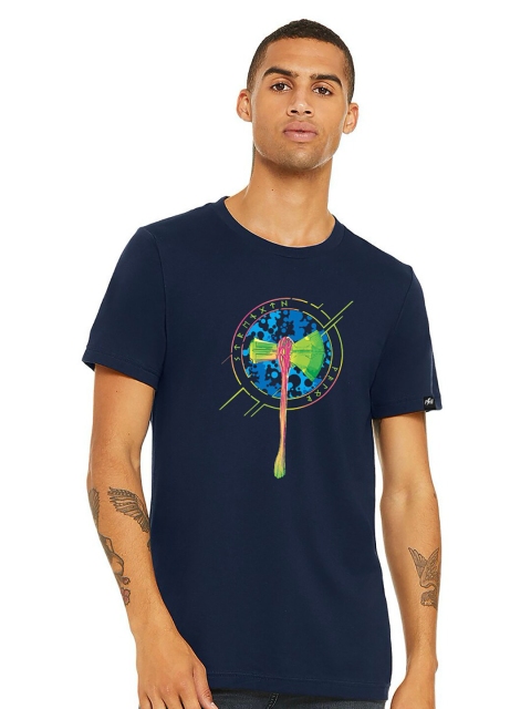 

Planet Superheroes Men Navy Blue Printed T-shirt