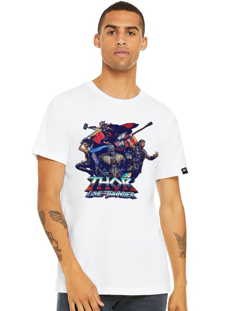 

Planet Superheroes Men White Printed T-shirt