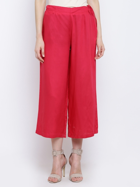 

Rangriti Women Pink Solid Parallel Trousers