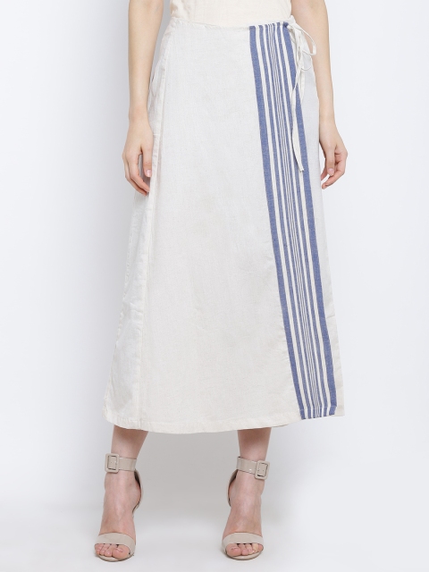 

Rangriti Women Off-White Solid Layered Cropped Flared Palazzos
