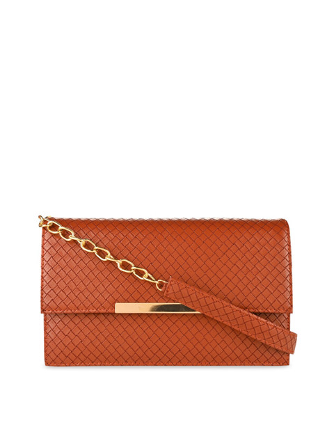 

Rocia Brown Textured PU Swagger Sling Bag with Quilted