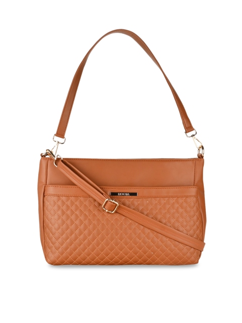 

Rocia Tan PU Structured Handheld Bag with Quilted