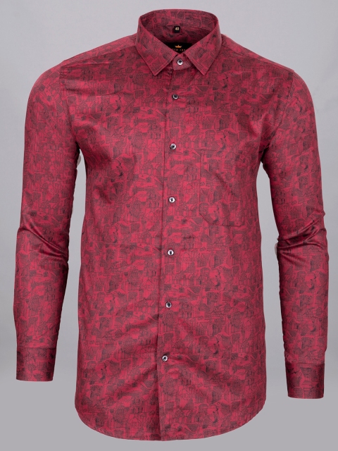 

FRENCH CROWN Men Red Standard Floral Printed Formal Shirt