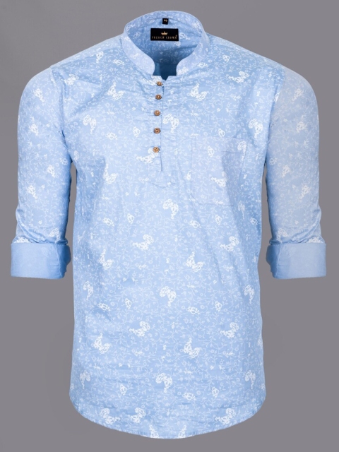 

FRENCH CROWN Men Blue Standard Floral Formal Shirt