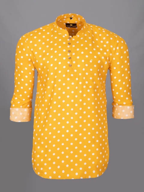 

FRENCH CROWN Men Yellow Standard Printed Formal Shirt