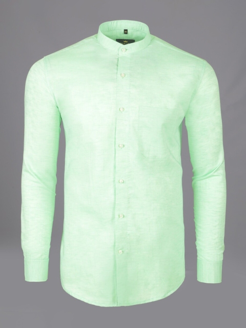 

FRENCH CROWN Men Green Standard Formal Shirt