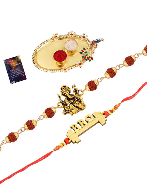 

Silver Shine Red Rakhi Set