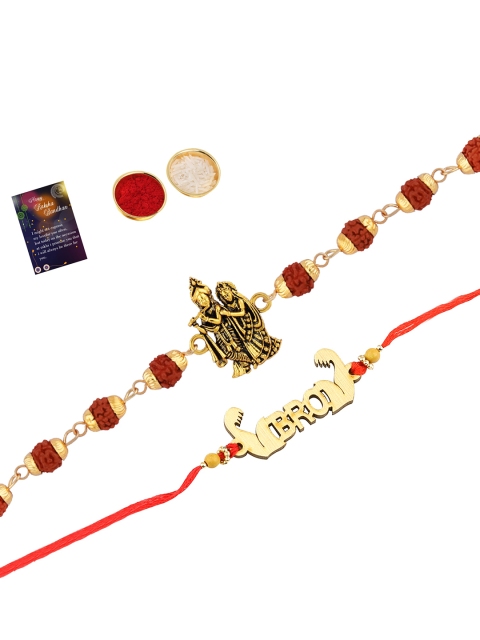 

Silver Shine Set of 2 Multicoloured Rakhi with Roli Chawal, Multi