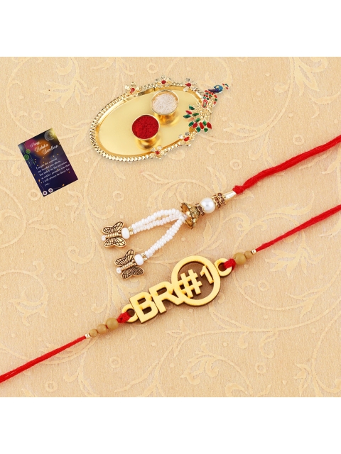 

Silver Shine Red Rakhi Set