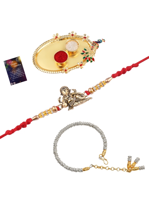 

Silver Shine Multicolored Set of 2 Rakhi Combo, Multi