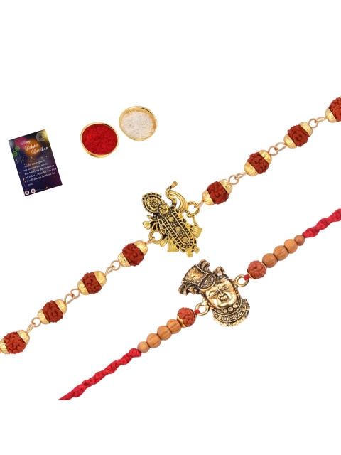 

Silver Shine Red Rakhi Set