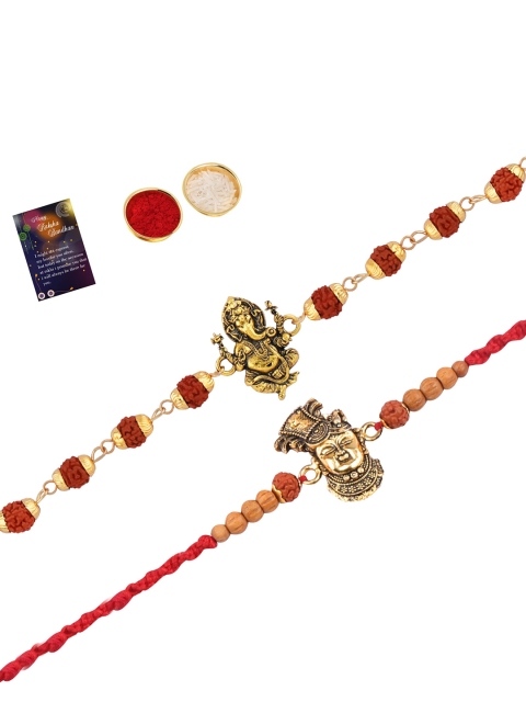 

Silver Shine Set of 2 Multicoloured Rakhi with Roli Chawal`, Multi