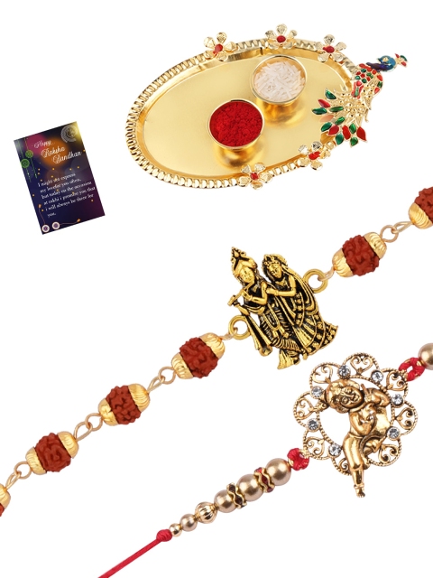 

Silver Shine Red Rakhi Set