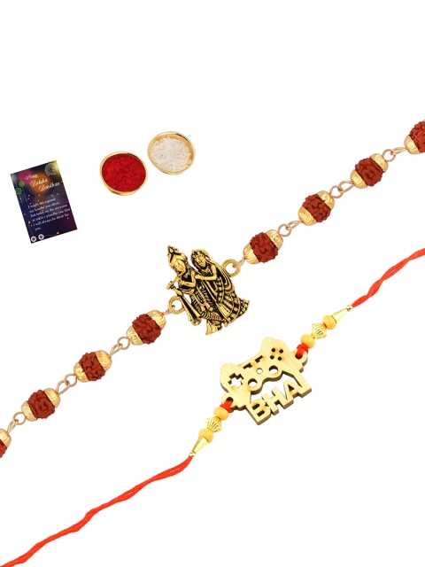 

Silver Shine Multicolored Set of 2 Rakhi Combo, Multi