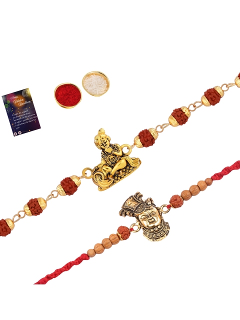

Silver Shine Multicolored Set of 2 Rakhi Combo, Multi