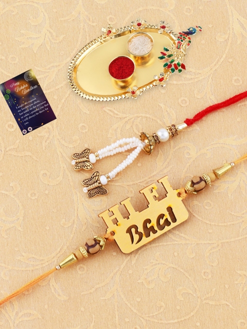 

Silver Shine Red Rakhi Set