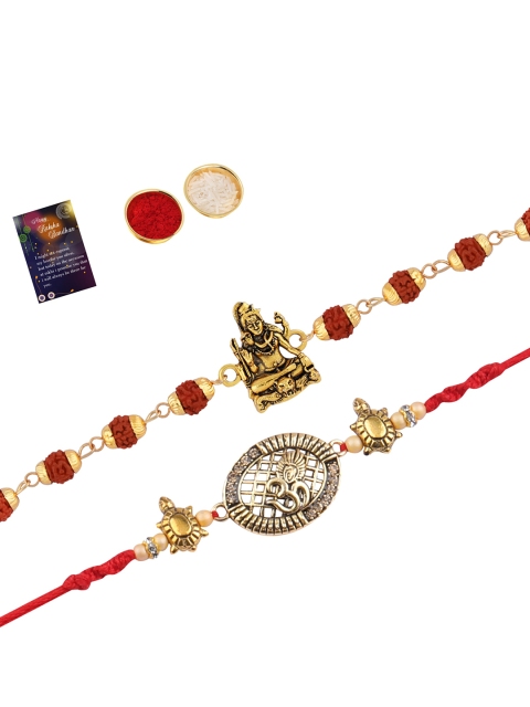 

Silver Shine Multicolored Set of 2 Rakhi Combo, Multi