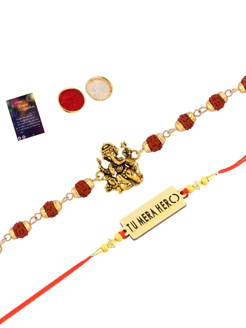 

Silver Shine Red Rakhi Set