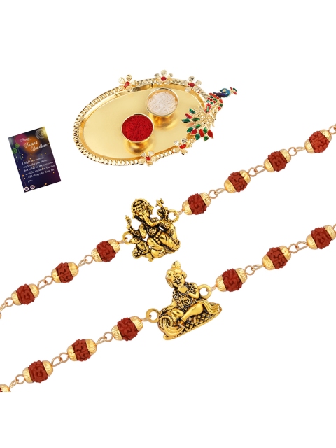 

Silver Shine Red Rakhi Set