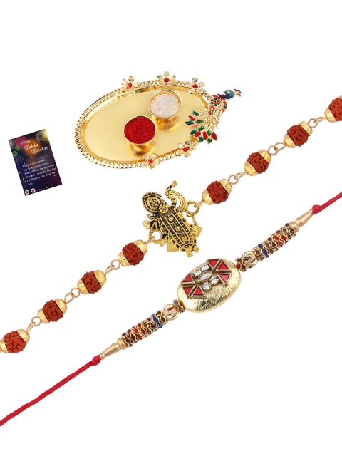 

Silver Shine Red Rakhi Set
