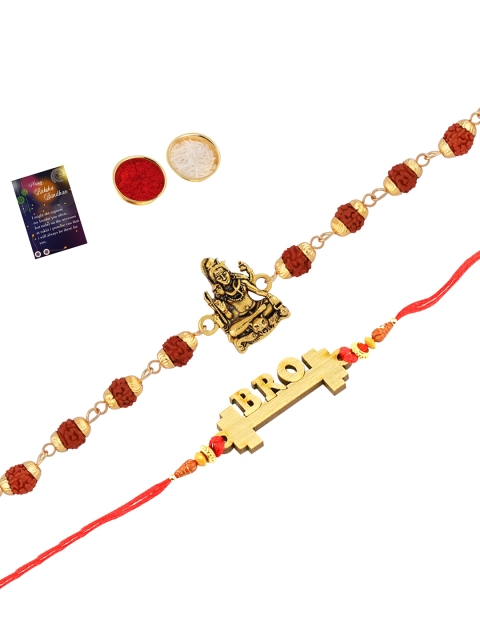 

Silver Shine Multicolored Set of 2 Rakhi Combo, Multi