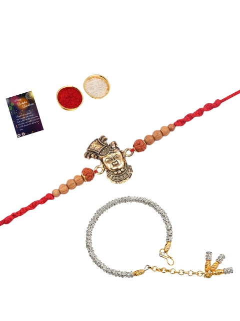 

Silver Shine Set of 2 Multicoloured Rakhi with Roli Chawal, Multi