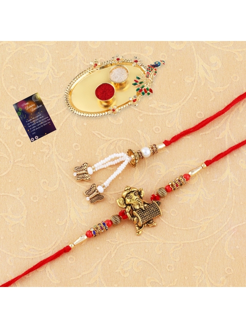 

Silver Shine Red Rakhi Set