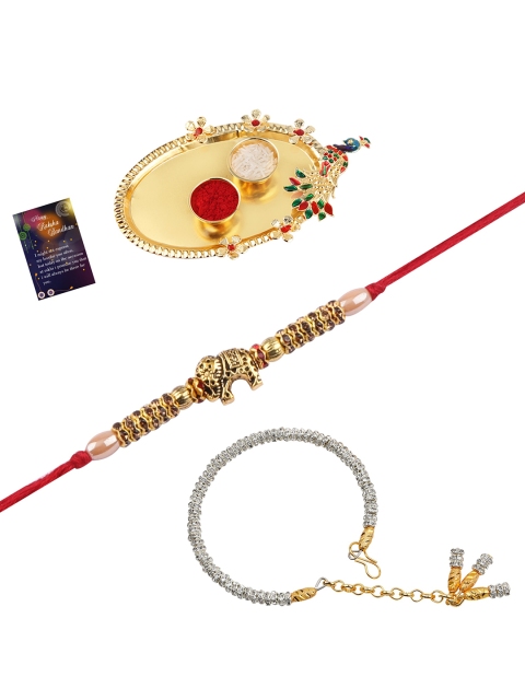

Silver Shine Multicolored Set of 2 Rakhi Combo, Multi