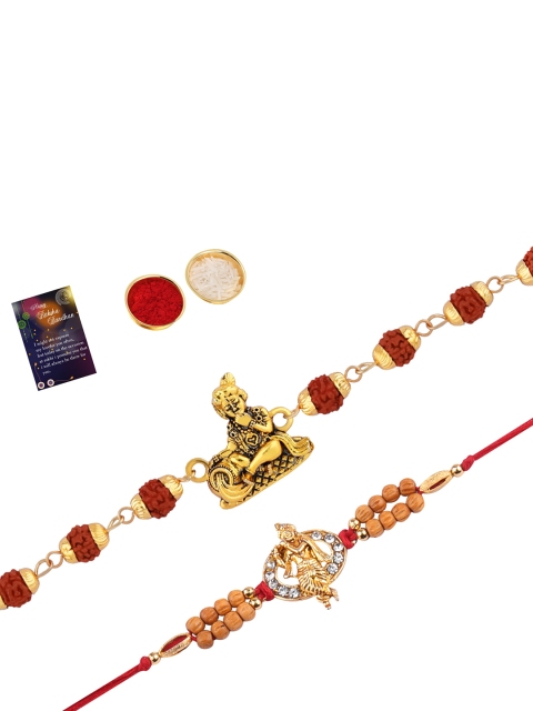 

Silver Shine Set of 2 Multicoloured Rakhi with Roli Chawal, Multi