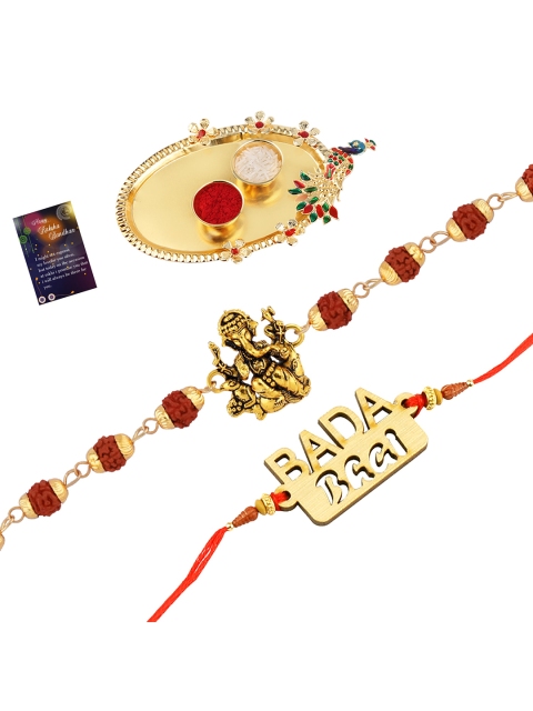 

Silver Shine Red Rakhi Set