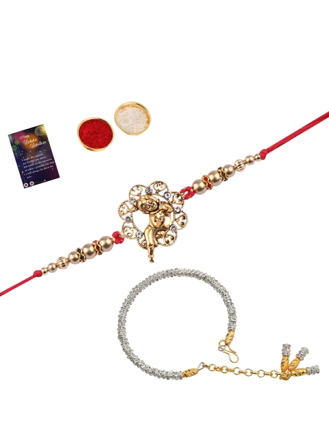 

Silver Shine Multicolored Set of 2 Rakhi Combo, Multi