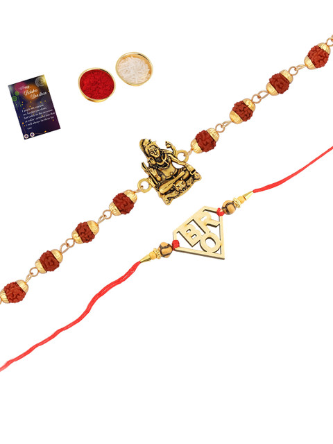 

Silver Shine Multicolored Set of 2 Rakhi Combo, Multi