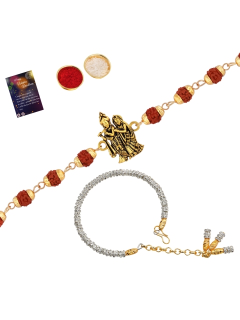 

Silver Shine Red Rakhi Set