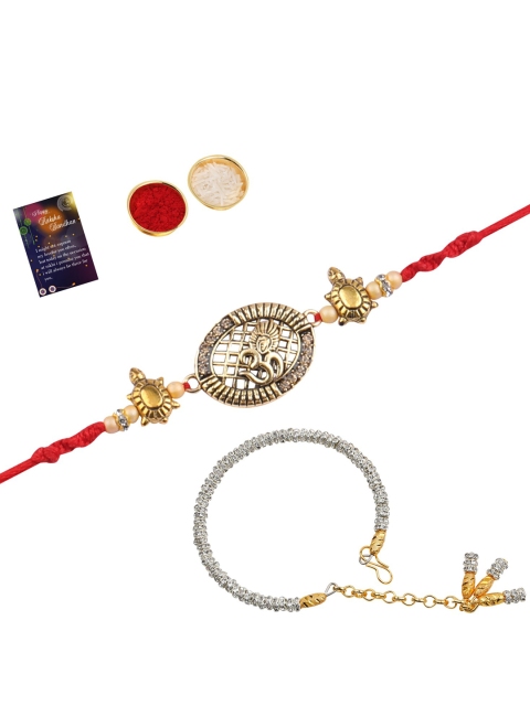 

Silver Shine Multicolored Set of 2 Rakhi Combo, Multi
