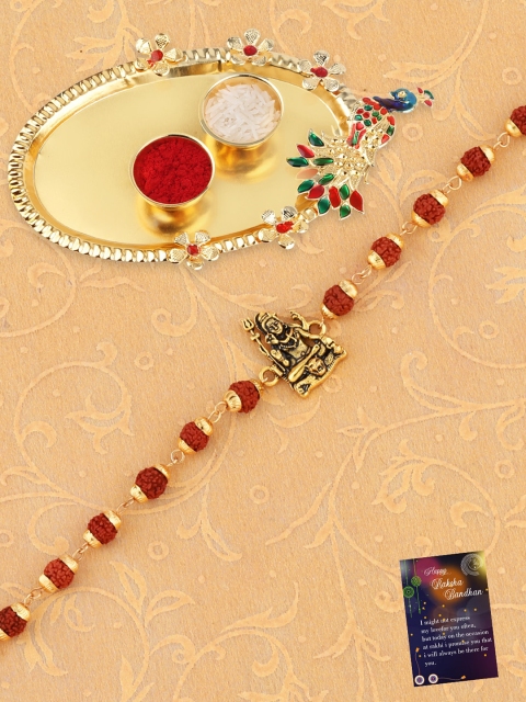 

Silver Shine Red Rakhi Set