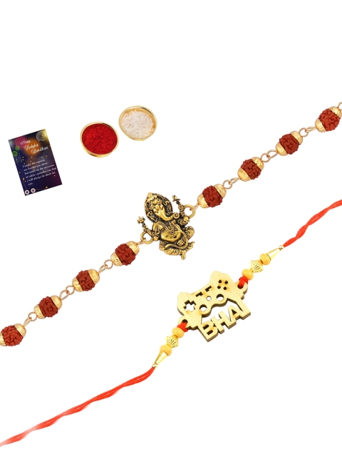 

Silver Shine Multicolored Set of 2 Rakhi Combo, Multi