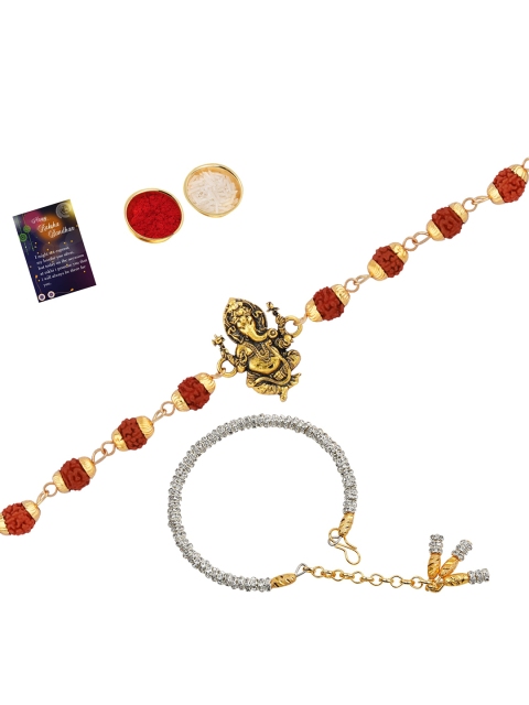 

Silver Shine Set of 2 Multicoloured Rakhi with Roli Chawal, Multi