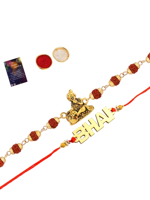 

Silver Shine Multicolored Set of 2 Rakhi Combo, Multi