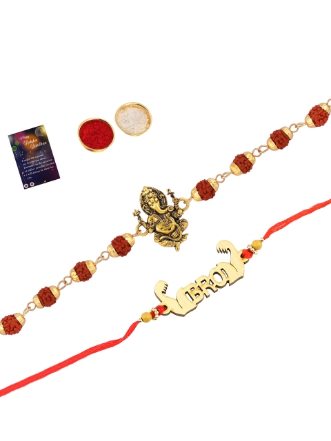 

Silver Shine Set of 2 Multicoloured Rakhi with Roli Chawal, Multi