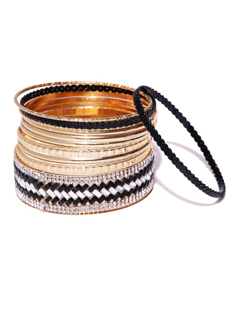 

Golden Peacock Set of 11 Gold-Plated Bangles