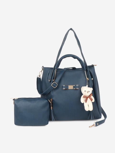 

Stropcarry Blue PU Structured Shoulder Bag with Tasselled