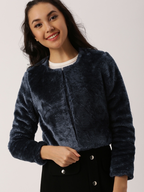 

DressBerry Women Navy Blue Solid Tailored Jacket
