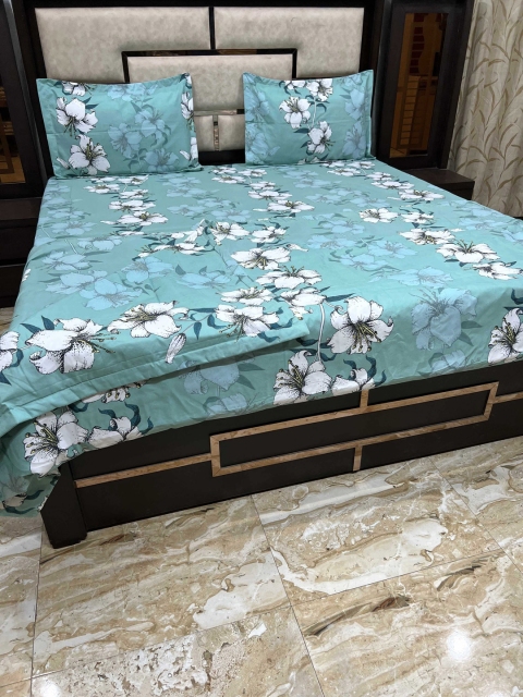 

Pure Deco Green Floral King Size GSM 300 Bedsheet & Comforter