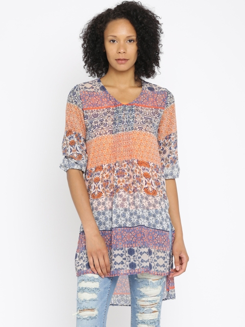 

Fusion Beats Women Multicoloured Printed High-Low Tunic, Multi