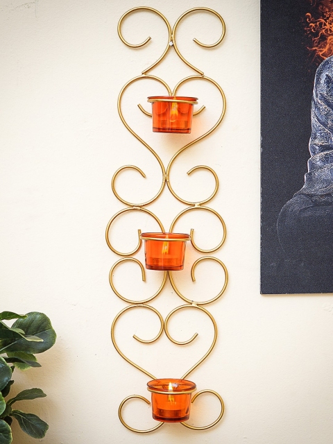 

StatueStudio Gold-Toned & Red Solid Tea-Light Candle Holder