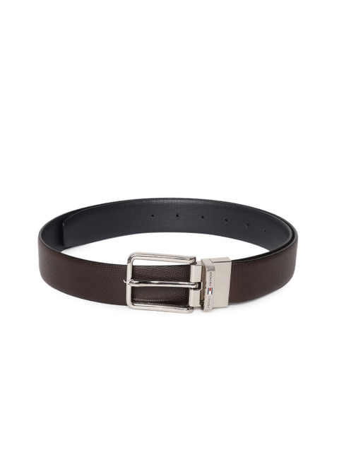 

Tommy Hilfiger Men Coffee Brown Textured Leather Belt