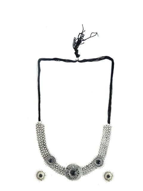 

CARDINAL Silver-Toned Oxidised Handcrafted Jewellery Set